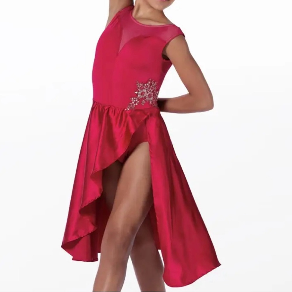 Weissman Red Satin Lyrical Dress Dance Costume